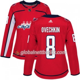 Washington Capitals Hockeydrakt Alex Ovechkin 8 2017-2018 Rød Adidas Authentic - Dame